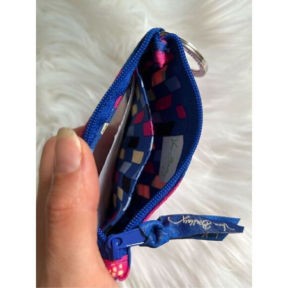 Vera Bradley Zip ID Case ART POPPIES Badge Holder Key Ring Wallet new - Picture 3 of 4